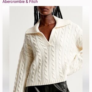 Abercrombie and Fitch Cable Notch-Neck Sweater